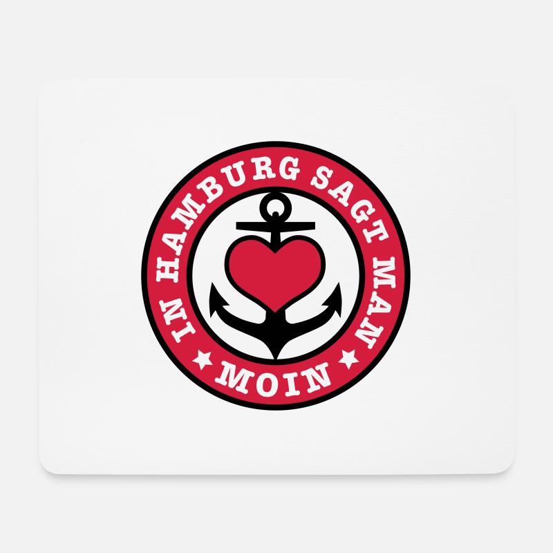 In Hamburg sagt man MOIN / Anker / Plattdeutsch - Mousepad (Querformat) - Weiß