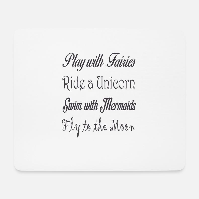 Play with Fairies - Schultertasche aus Recycling M - Mousepad (Querformat) - Weiß
