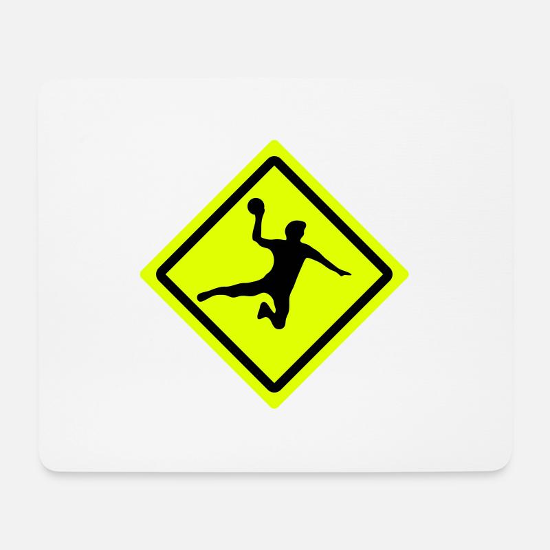handball roadsign - Mousepad (Querformat) - Weiß