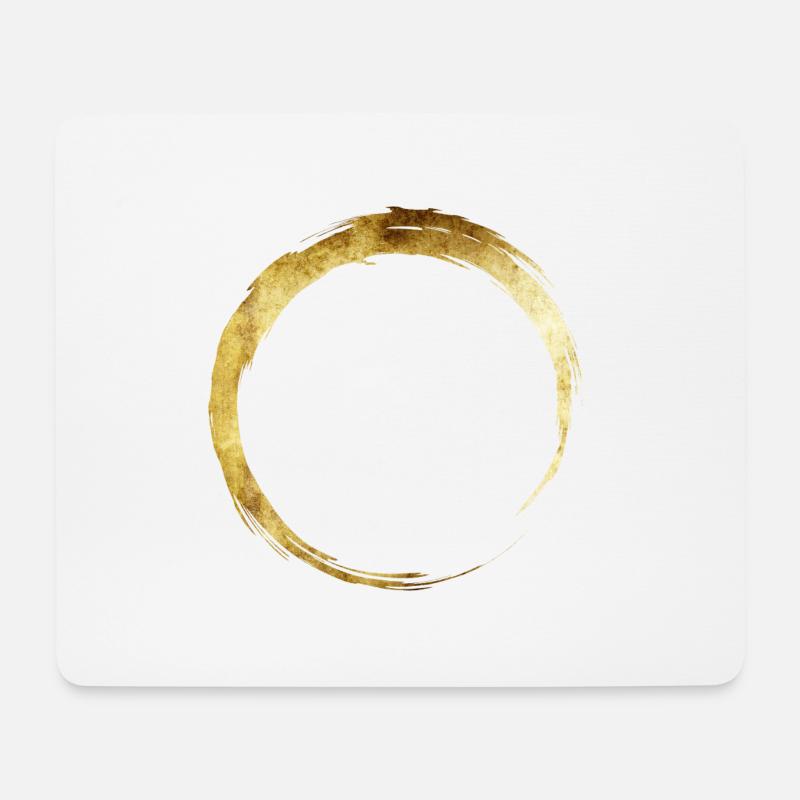 Yoga OM Ring Gold - Mousepad (Querformat) - Weiß