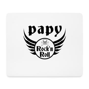 Papy Rock'n Roll Skull Ailes Vintage - Tapis de souris (format paysage) - blanc - Devant
