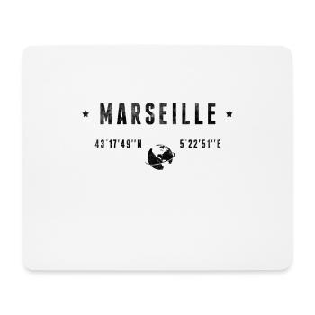 Marseille Coordonnées Géographiques Stylisées - Tapis de souris (format paysage) - blanc - Devant