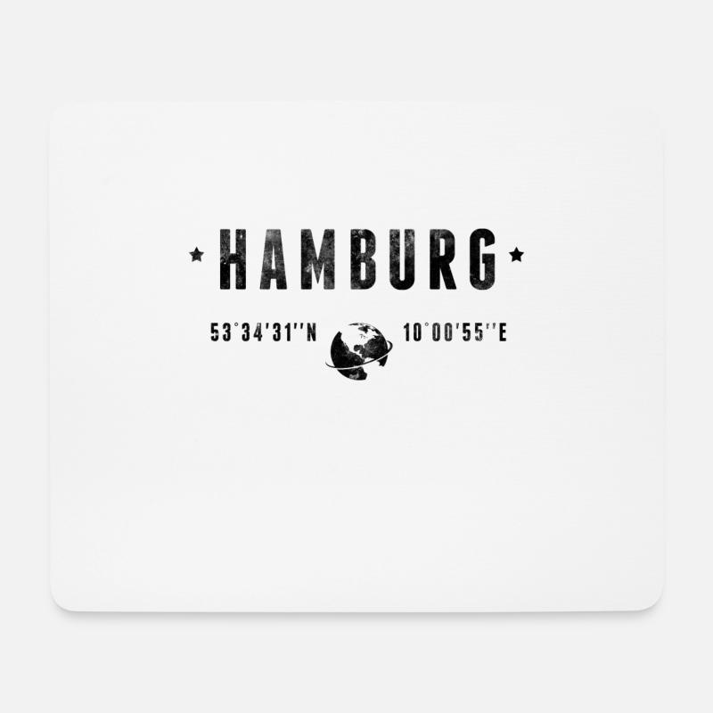 Hamburg - Mousepad (Querformat) - Weiß