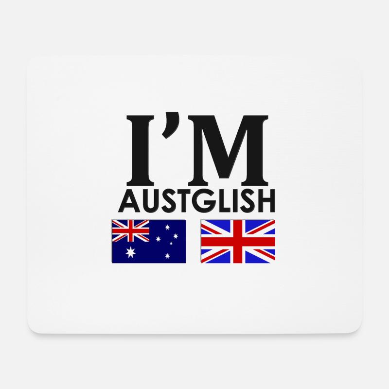 Australian + English = - Mouse Pad (horizontal) - white
