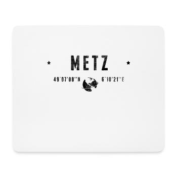Metz Coordonnées Géographiques Stylisées - Tapis de souris (format paysage) - blanc - Devant