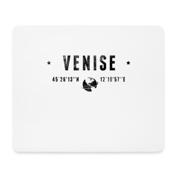 Venezia Coordonnées GPS Globe Vintage Italie - Tapis de souris (format paysage) - blanc - Devant