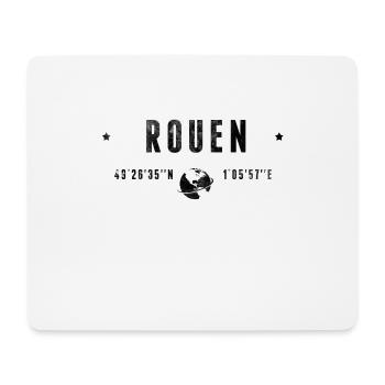 Rouen Coordonnées Géographiques Stylisées - Tapis de souris (format paysage) - blanc - Devant