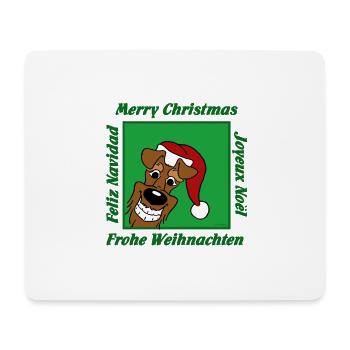 Irish Terrier Weihnacht - Mousepad (Querformat) - Weiß - Vorne