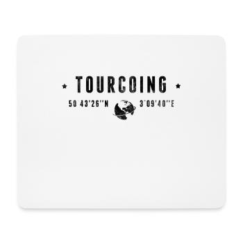 Tourcoing Coordonnées Géographiques Stylisées - Tapis de souris (format paysage) - blanc - Devant