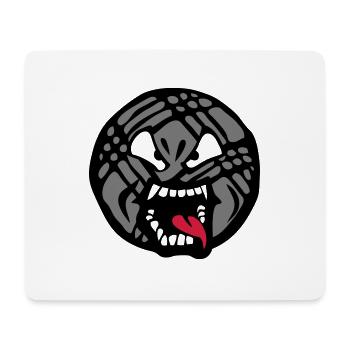 Petanque Cartoon Gesicht Zunge Mund von - Mousepad (Querformat) - Weiß - Vorne
