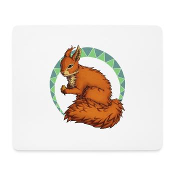Red squirrel pattern - Mouse Pad (horizontal) - white - Front