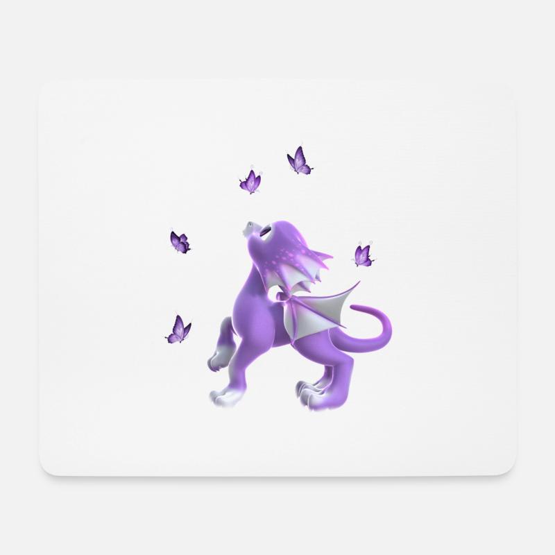 Kleiner Drache - Mousepad (Querformat) - Weiß