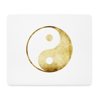 yoga yin yang gold - Mouse Pad (horizontal) - white - Front