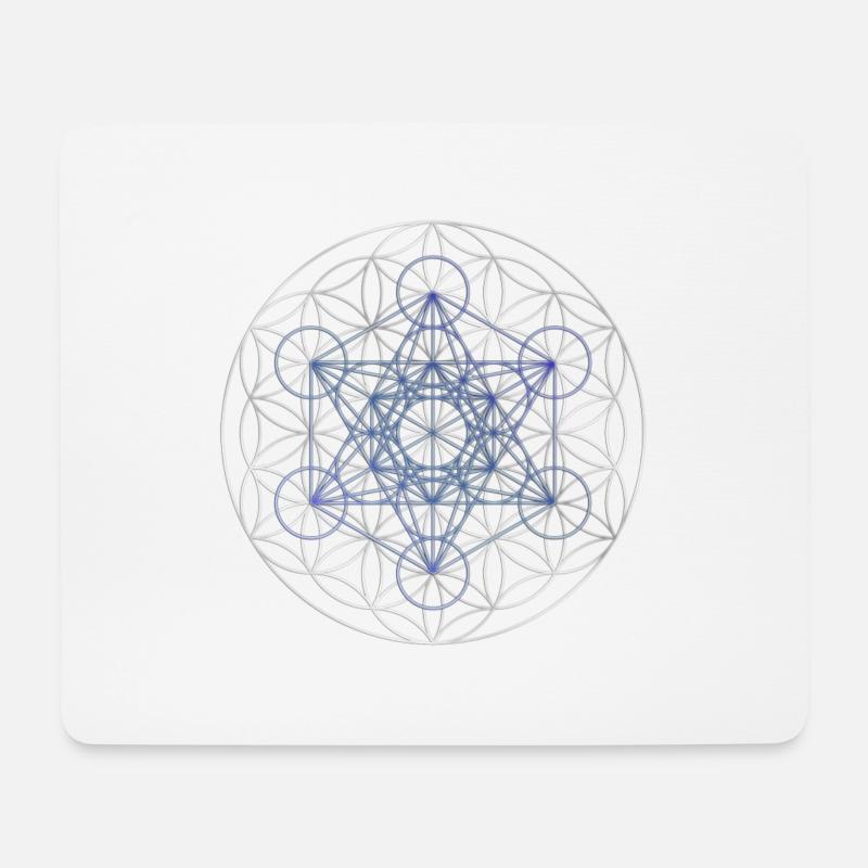 METATRONS WÜRFEL - Blume des Lebens - Mousepad (Querformat) - Weiß