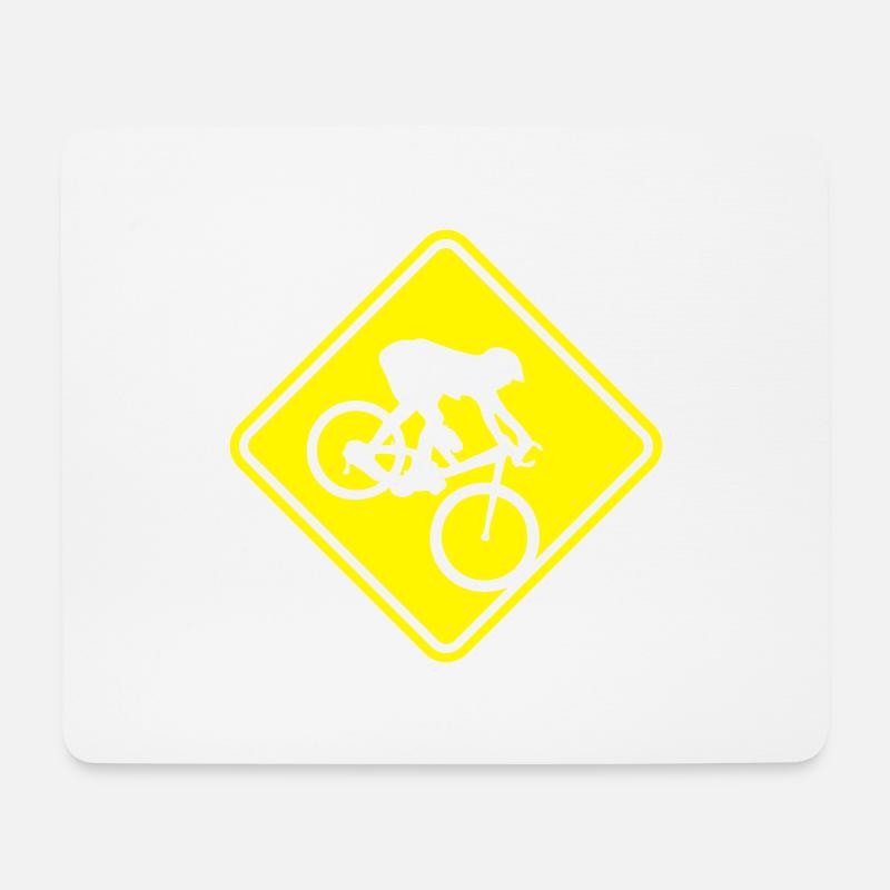 MTB Dowwnhill Mountain Biking Roadsign - Mousepad (Querformat) - Weiß