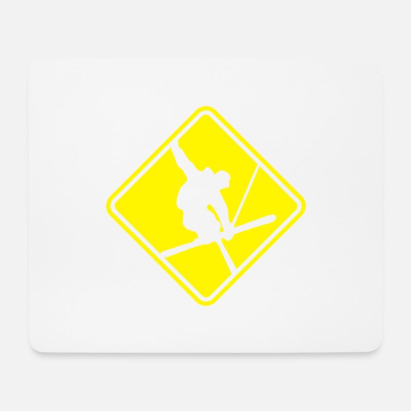 Freestyle Ski Roadsign - Mousepad (Querformat) - Weiß