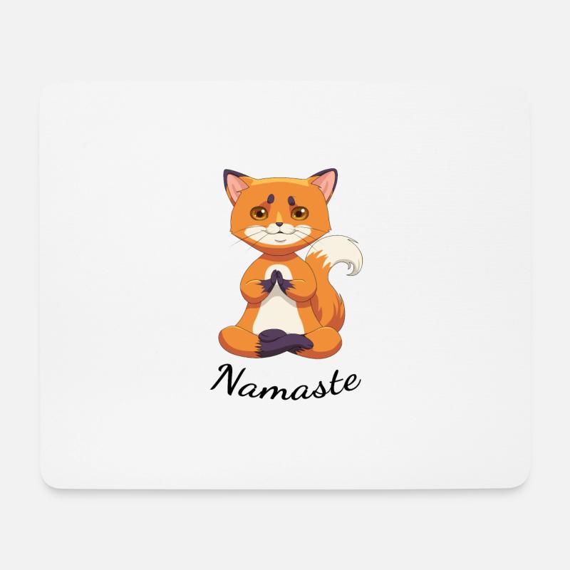 yoga Fuchs - Mousepad (Querformat) - Weiß