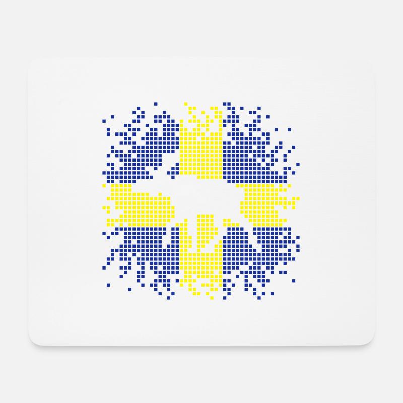 Pixel Elch - Mousepad (Querformat) - Weiß