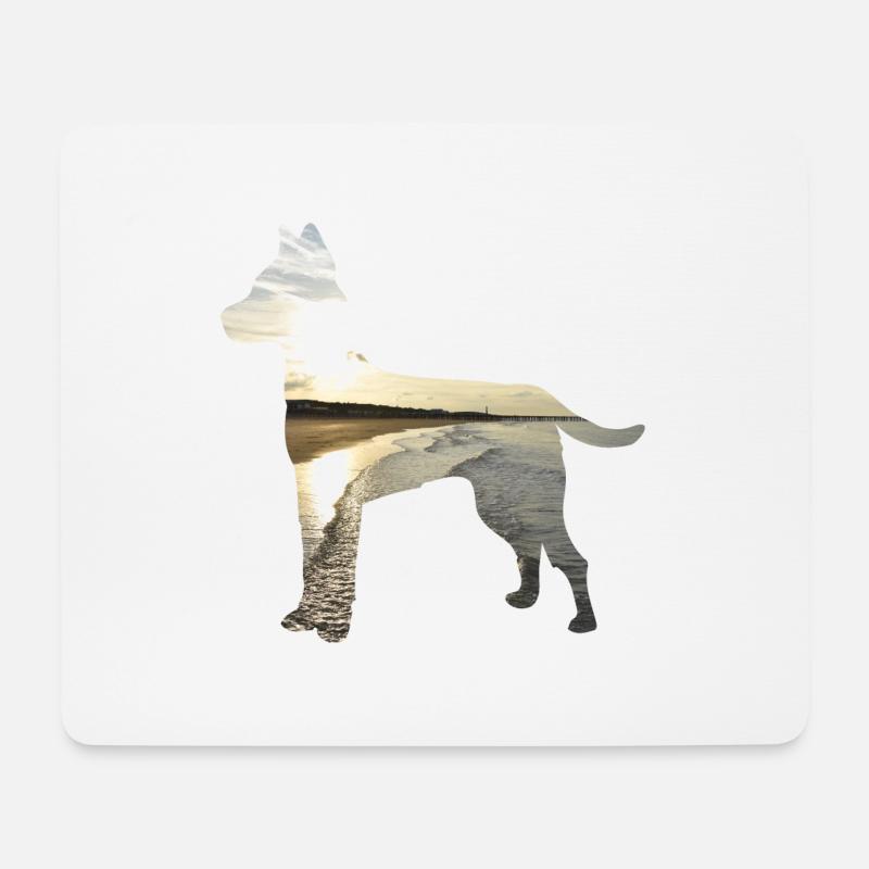 Hund-Nordsee - Mousepad (Querformat) - Weiß