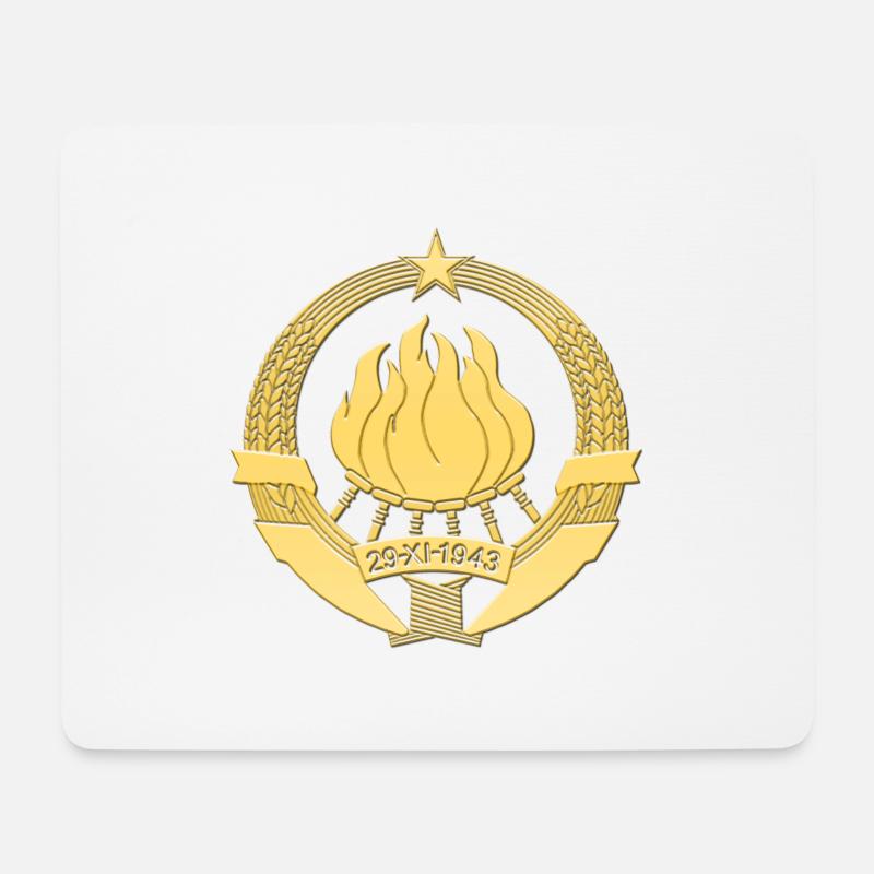 SFRJ GRB GOLD 3D JUGOSLAWIEN 1 - Mousepad (Querformat) - Weiß