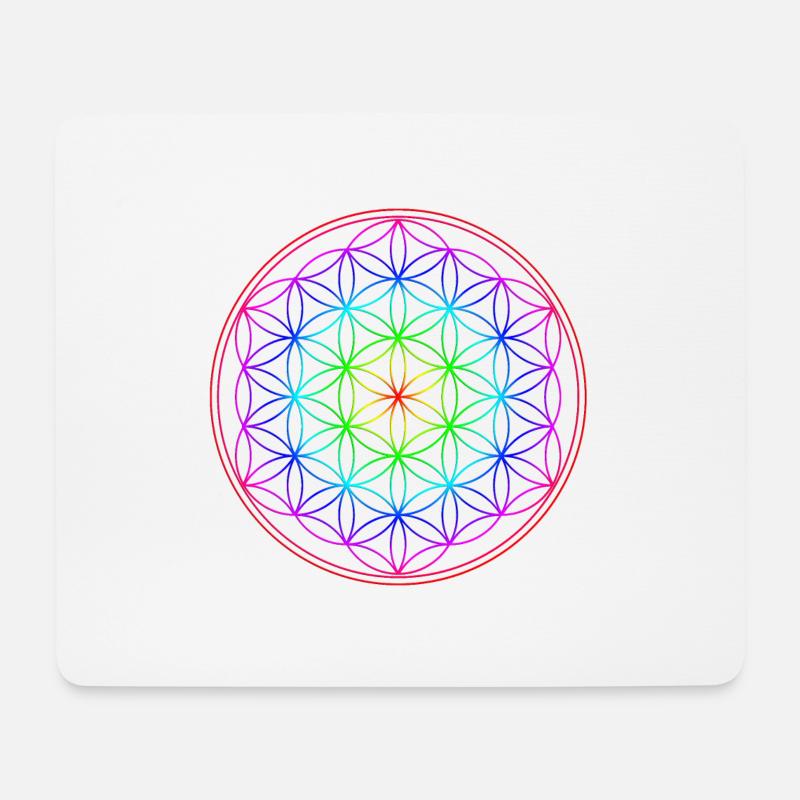 Blume des Lebens - Schutz Symbol - Energetisierung - Mousepad (Querformat) - Weiß