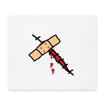 pansement et blessure - Tapis de souris (format paysage) - blanc - Devant