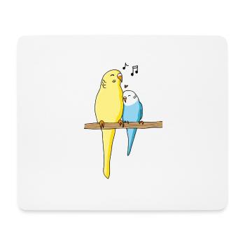 Budgie Family - Mouse Pad (horizontal) - white - Front