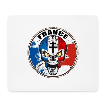 Skull croix de Lorraine - Tapis de souris (format paysage) - blanc - Devant