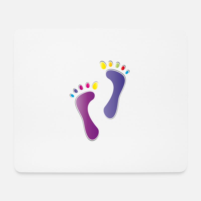 Füße Fußpur Logo Fußpflege Wellness - Mousepad (Querformat) - Weiß