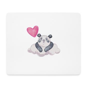 Panda bear heart love Sad cloud gift - Mouse Pad (horizontal) - white - Front