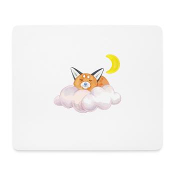 Sommeil chat nuage lune cadeau de nuit - Tapis de souris (format paysage) - blanc - Devant