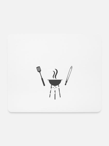 Grill grillen Griller Geschenk Barbecue Koch BBQ - Mousepad (Querformat) - Weiß