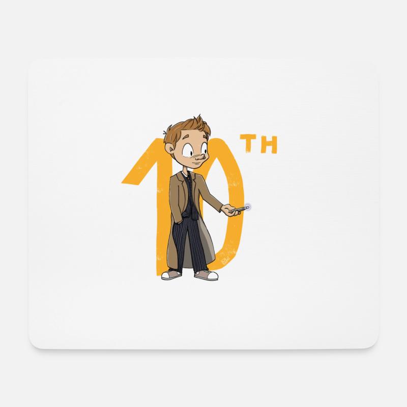 Der 10. Doktor, Chibi-Version - Mousepad (Querformat) - Weiß