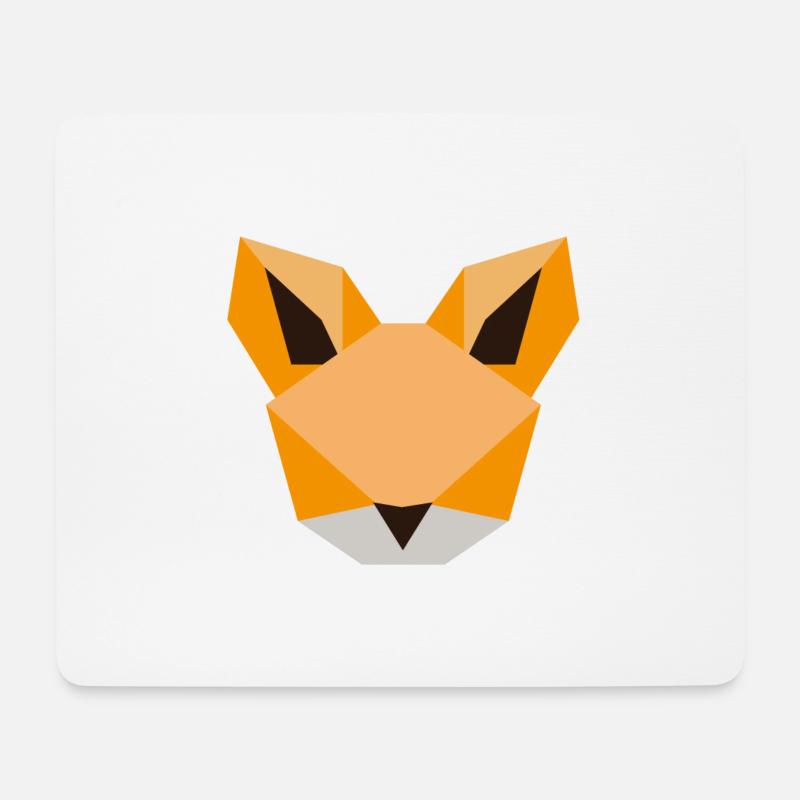 Polygon Fuchs Vektorgrafik - Mousepad (Querformat) - Weiß