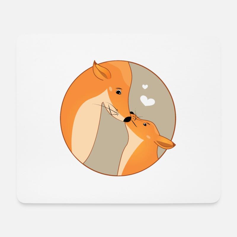 Tier Fuchs Liebe Familie Mutter Kind Vater - Mousepad (Querformat) - Weiß