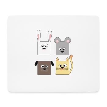 Hund Katze Maus Hase - Mousepad (Querformat) - Weiß - Vorne