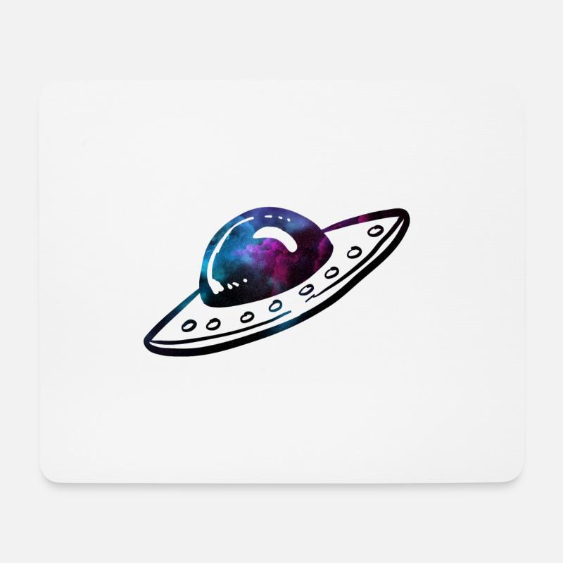 Ufo Weltraum - Mousepad (Querformat) - Weiß