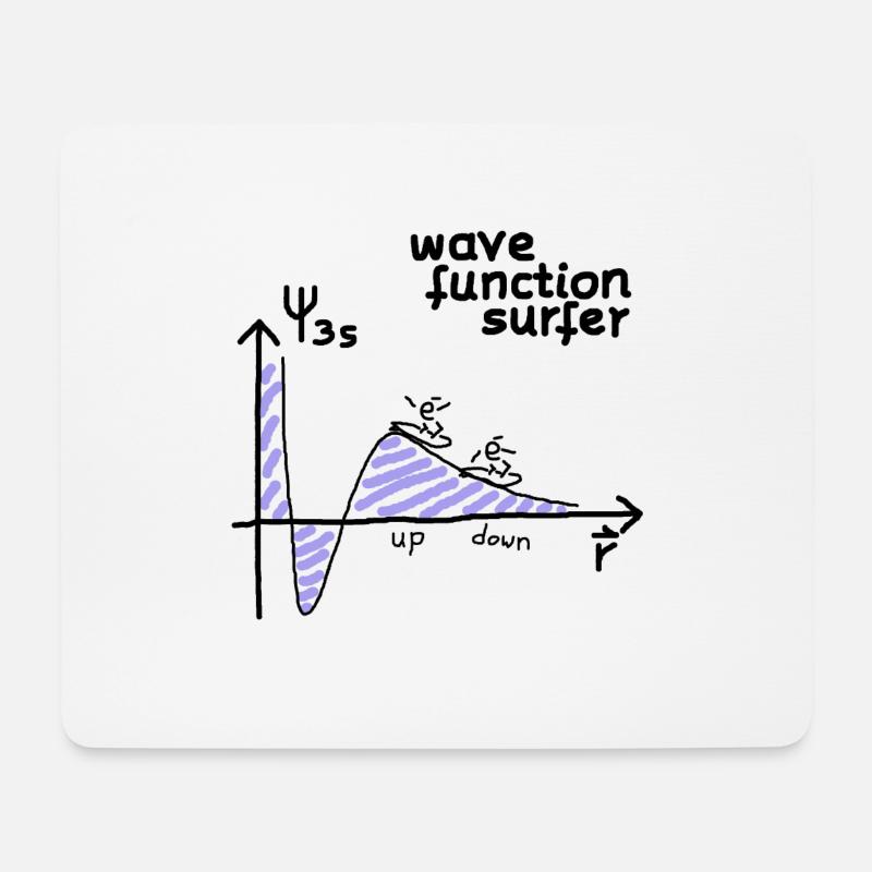 Quantum mechanics electron surfer (physics) - Mouse Pad (horizontal) - white