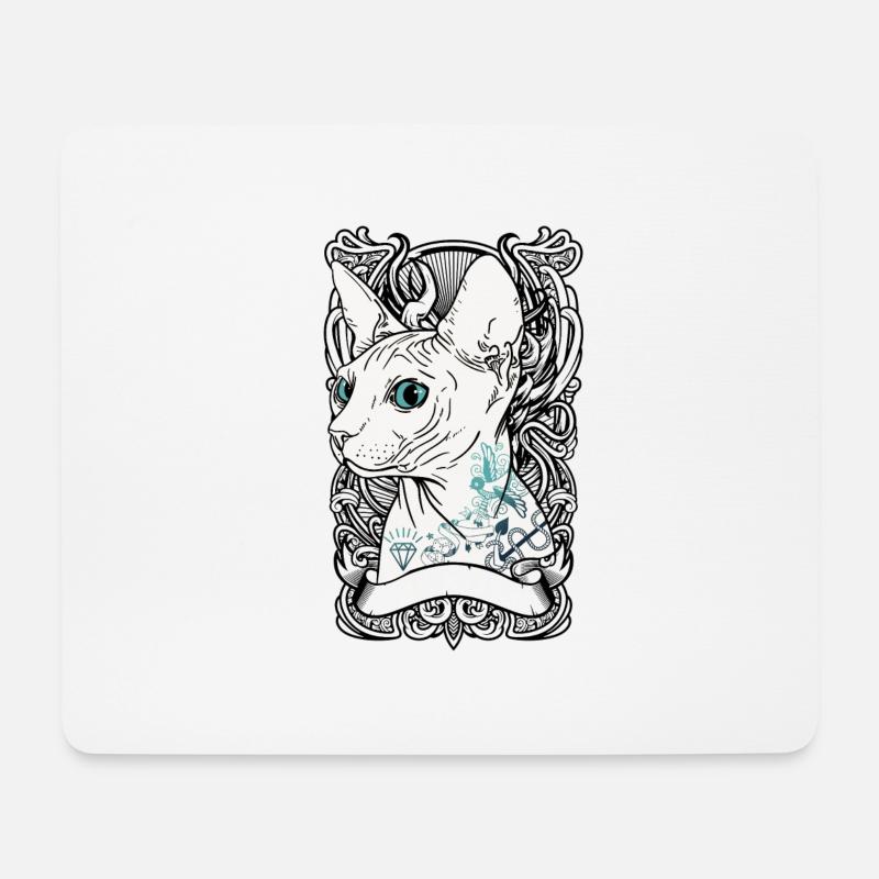 Geschenk Katze Mieze Haustier Geschenkidee - Mousepad (Querformat) - Weiß