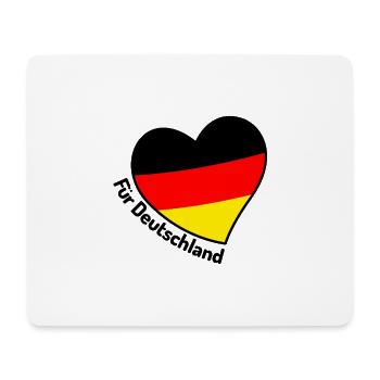 WM EM Herz Deutschland Weltmeisterschaft Fußball - Mousepad (Querformat) - Weiß - Vorne