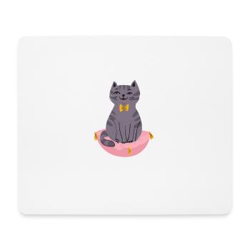 Lustige Katze - Mousepad (Querformat) - Weiß - Vorne