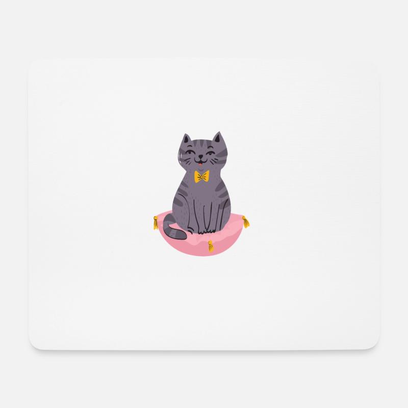 Chat drôle - Tapis de souris (format paysage) - blanc