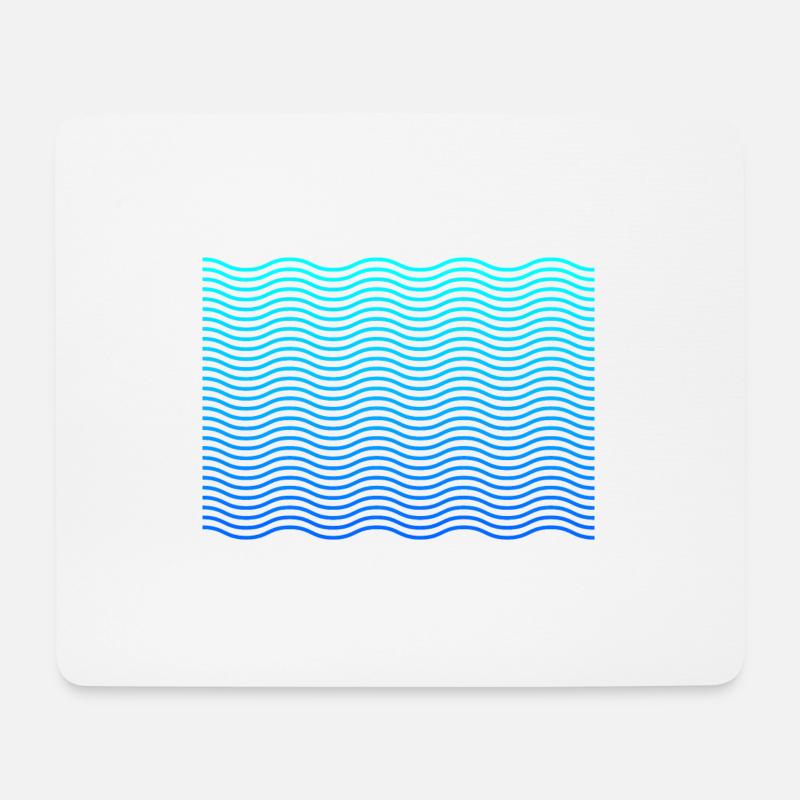 Waves Wellen Design - Mousepad (Querformat) - Weiß