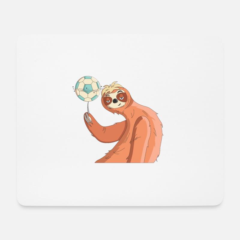Faultier WM Fußball Weltmeisterschaft Geschenk - Mousepad (Querformat) - Weiß