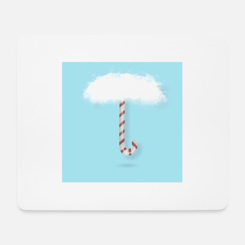 Zuckerstange mit Wolken - Mousepad (Querformat) - Weiß