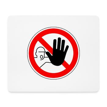 Stop kein Zutrit - Mousepad (Querformat) - Weiß - Vorne