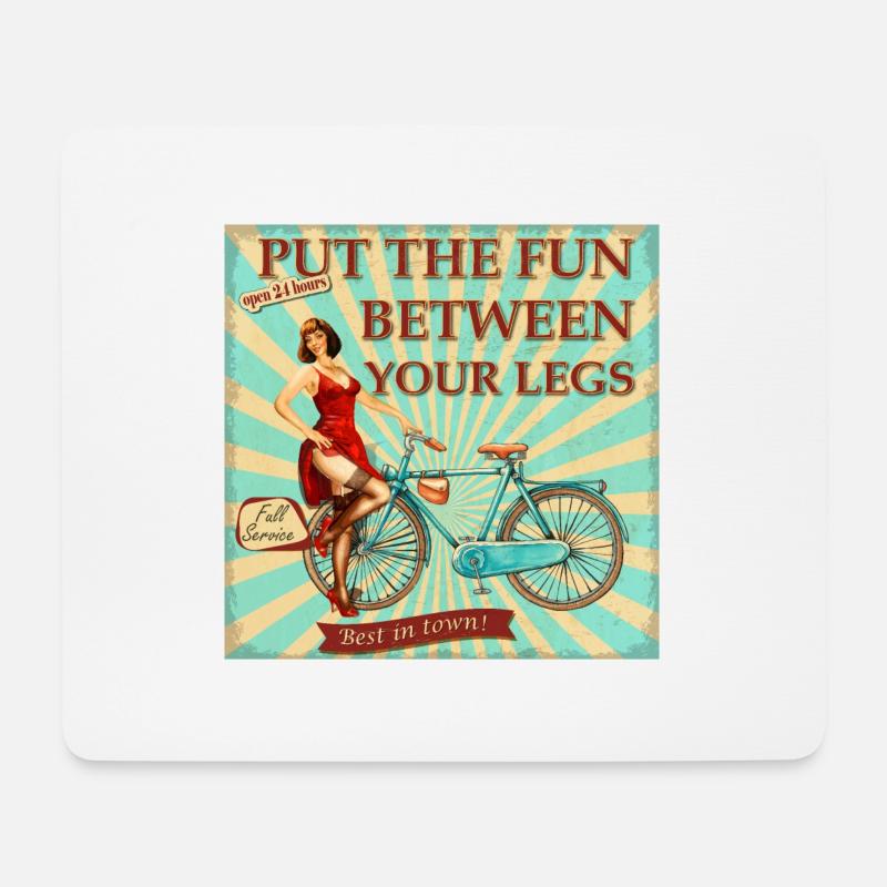 Bicycle - Put the fun between your legs - Mouse Pad (horizontal) - white