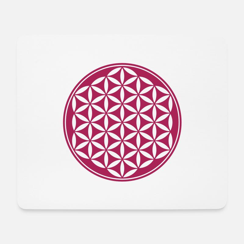 Blume des Lebens in 23 Farben möglich, Lebensblume - Mousepad (Querformat) - Weiß