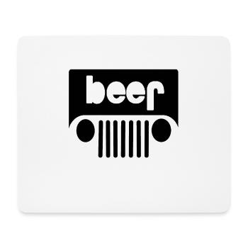 beer / Jeep motive Cooles Beer design Geschenkidee - Mousepad (Querformat) - Weiß - Vorne