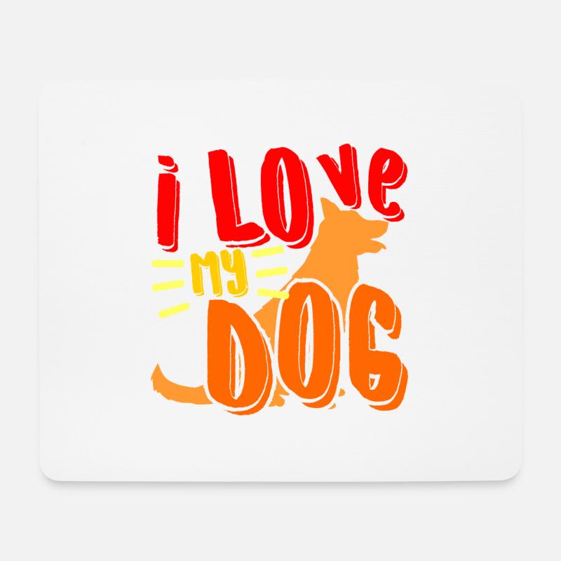 0030 lovemydog - Mousepad (Querformat) - Weiß